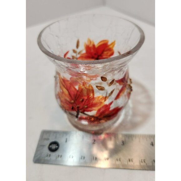 Yankee Candle Autumn Crackle Votive Tea Light Holder Colorful 3.5" Tall by 4" - Picture 11 of 11